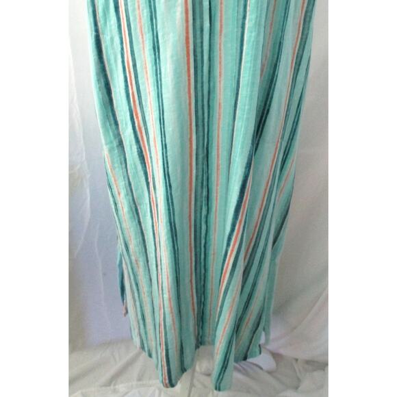 Denim & Co. Naturals Women's Blue Striped Sleeveless Stretch Maxi Dress Size L. - Picture 3 of 8